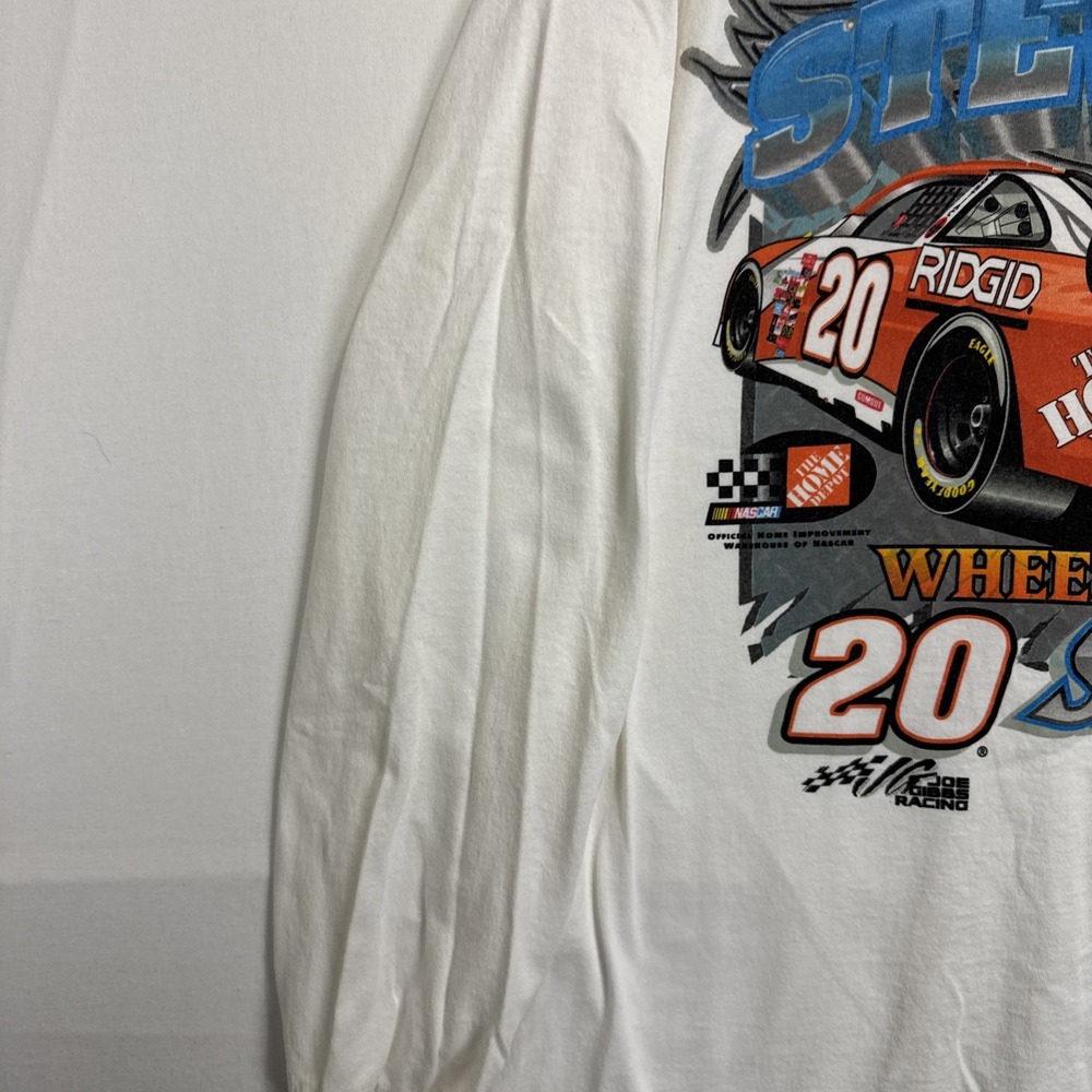 VTG Home Depot Tony Stewart Long Sleeves Shirt Mens XXL White Wheel of Steele - Picture 5 of 9